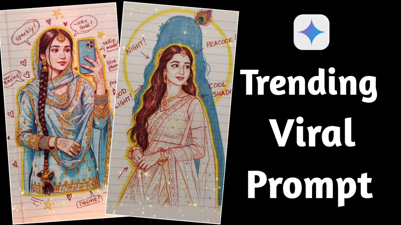 Hand - Drawn Portrait Trending Prompt 2025